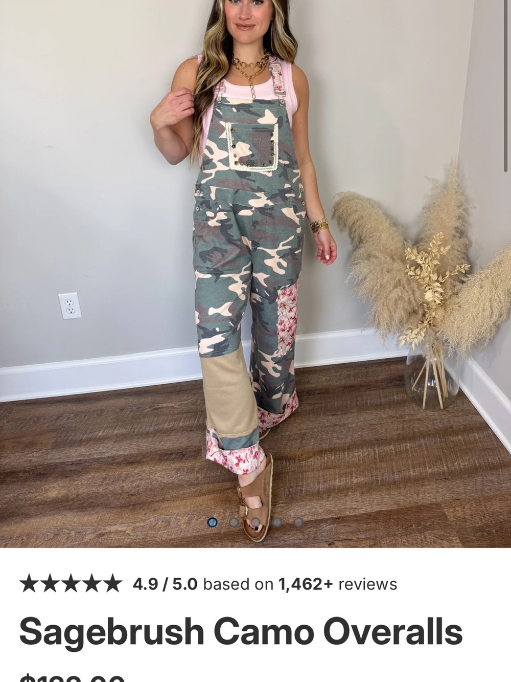POL CAMO AND FLORAL OVERALLS MEDIUM - Picture 6 of 7